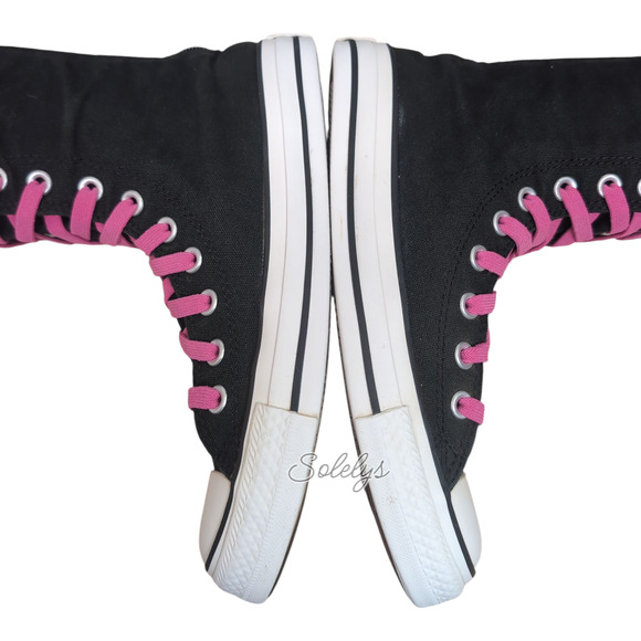 Converse All Star 2011 XXHI Zipper Knee High Y2K Zip Black Pink Sneaker Boot 7.5 - Picture 9 of 14